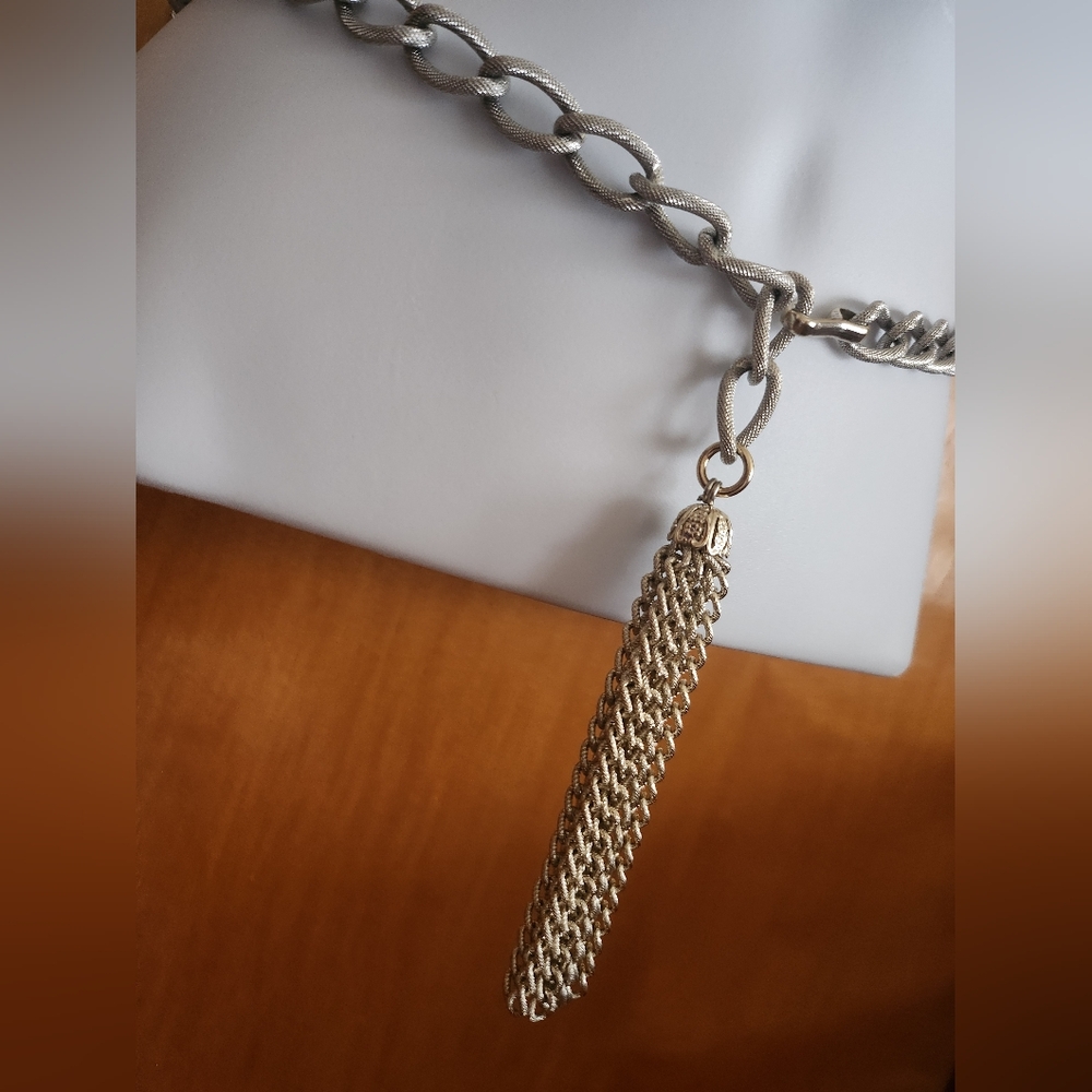 Belt or Necklace Silver Tone Metal Chain - Picture 6 of 12
